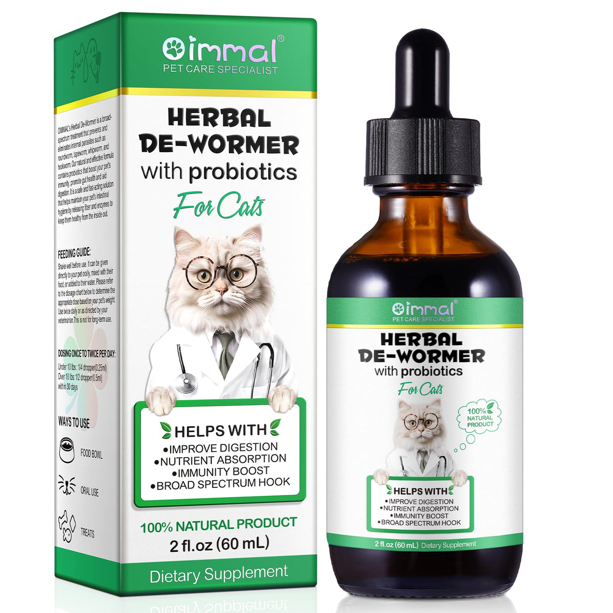 Herbal Cat Supplement Drops with Probiotic 60ml C299