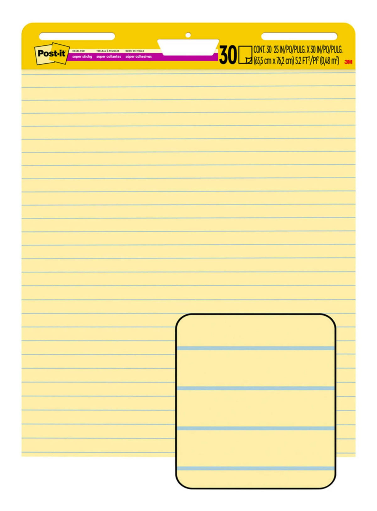 Yellow Lined Self Stick Flip Chart Paper K806