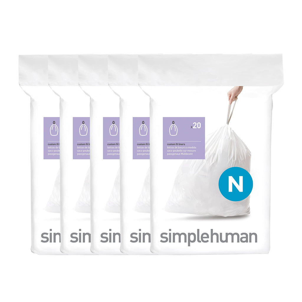 100 Count Drawstring Kitchen Trash Bags, 40-50 Liter, White Y628380