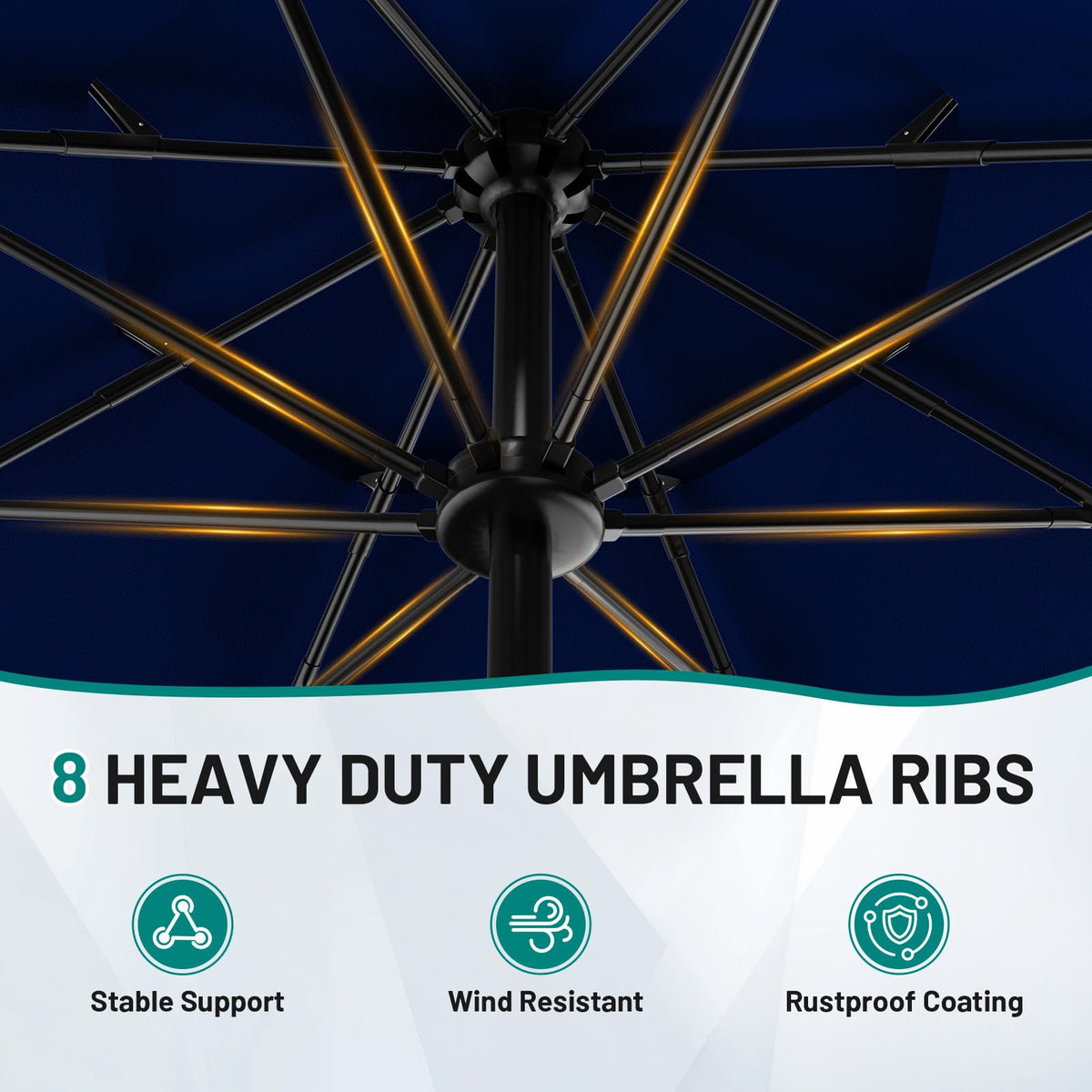 9ft 3-Tier UV Protection Windproof Patio Umbrella A766213