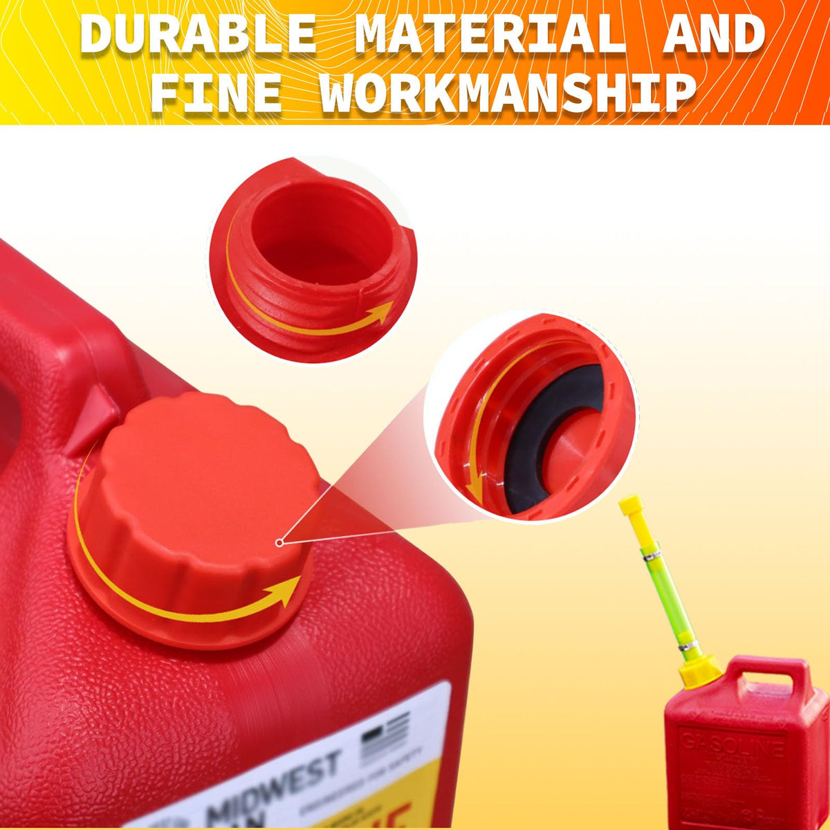 Gas Can Spout Replacement & Red Gas Cap Combo X670