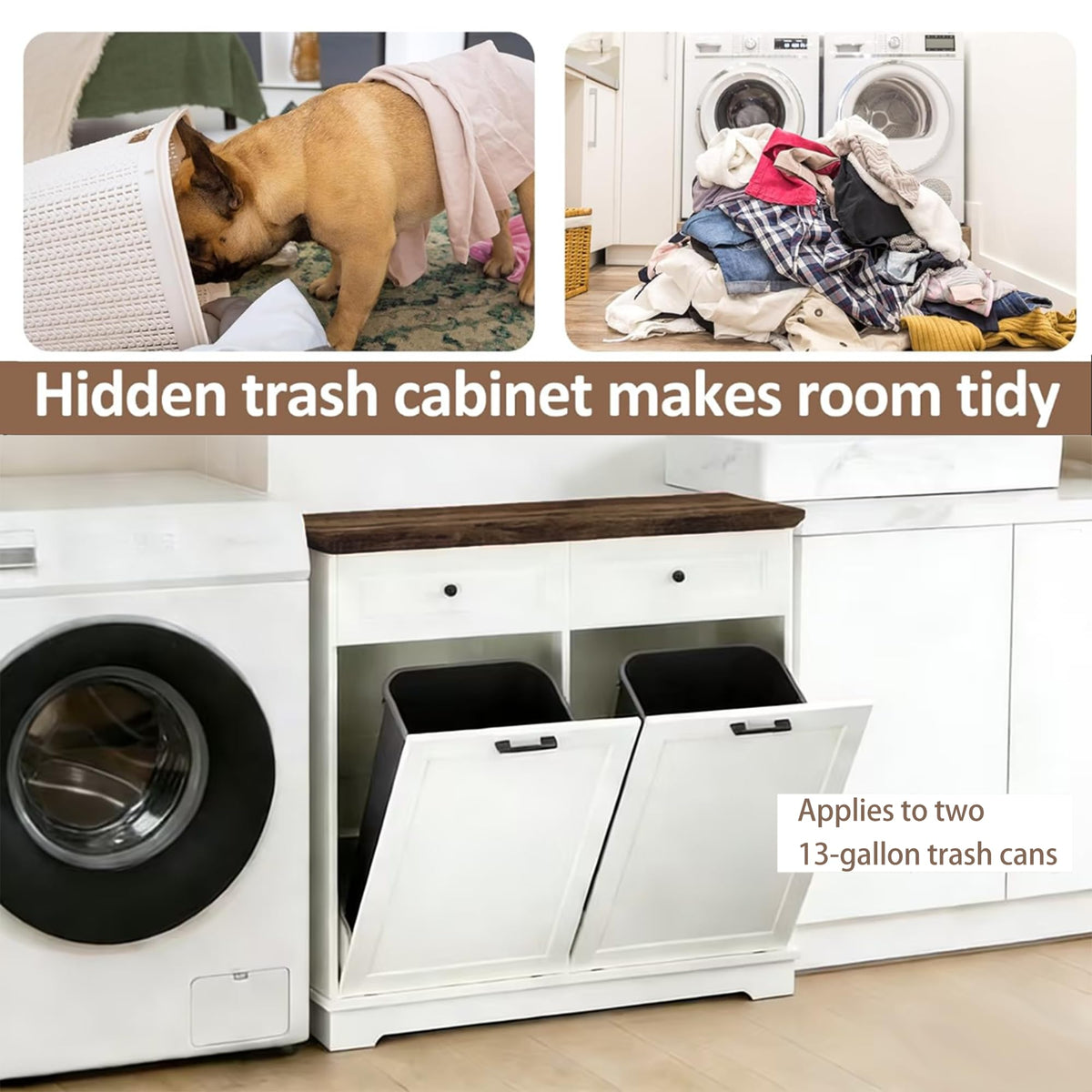 20 Gallon Double Tilt-Out Trash Cabinet U457