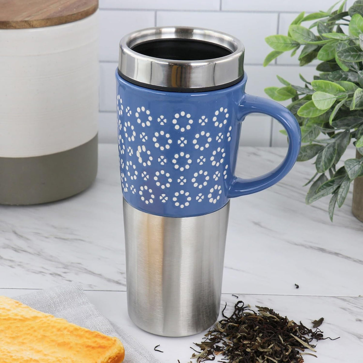 16oz Insulated Stoneware and Stainless Steel Travel Mug C385960