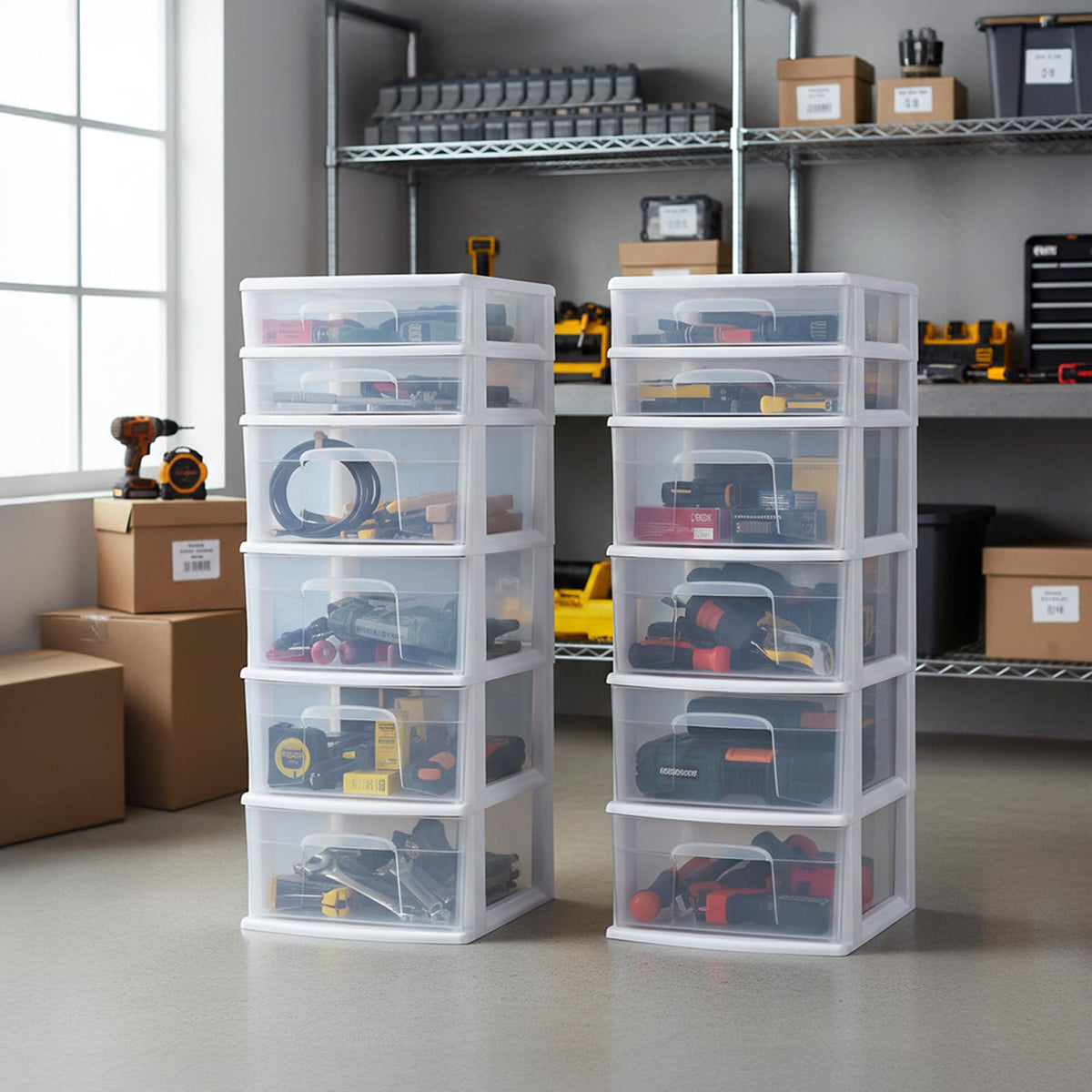 6 Drawer Plastic Storage Cart 2 Pack Z519750