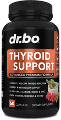 Thyroid Support Supplement with L-Tyrosine Selenium Iodine Zinc Bladderwrack Kelp Ashwagandha 60 Pills J48727