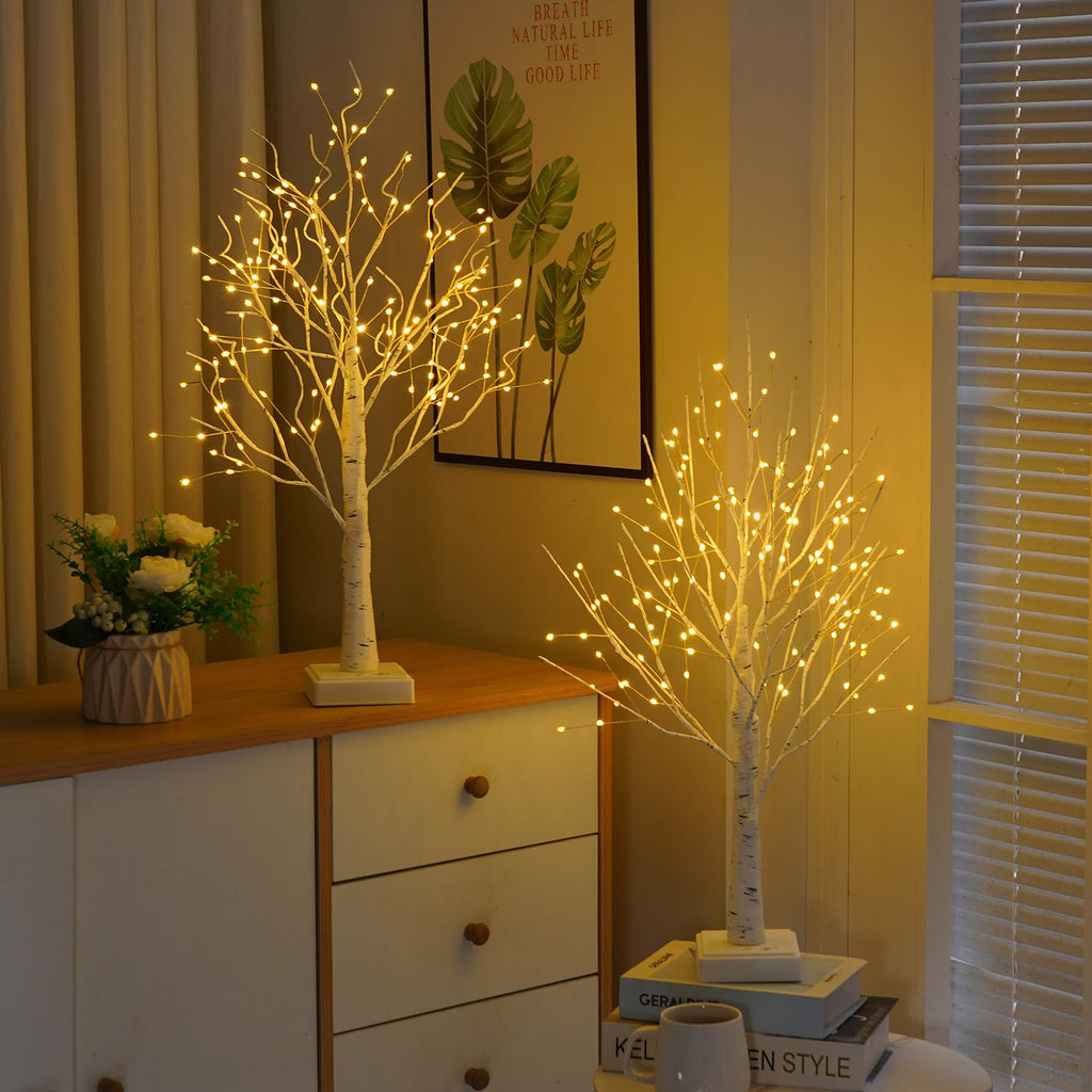 2 Pack Artificial Tree Lamp with Timer E34194
