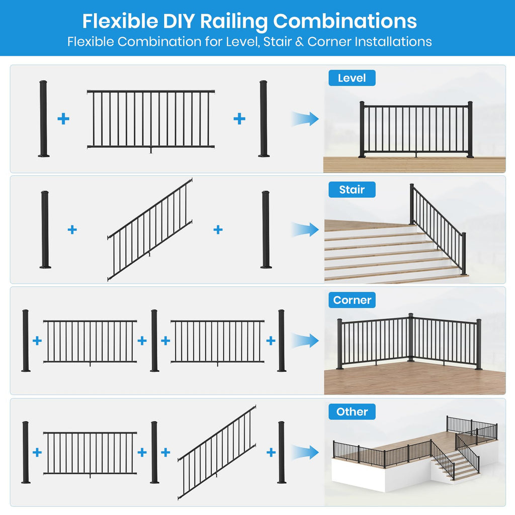 Black Aluminum Deck Railing Kit Q553863