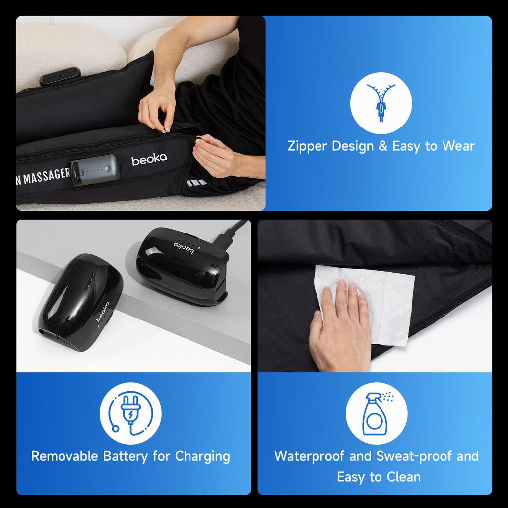 Cordless Air Compression Leg Massager with 3 Modes S45655
