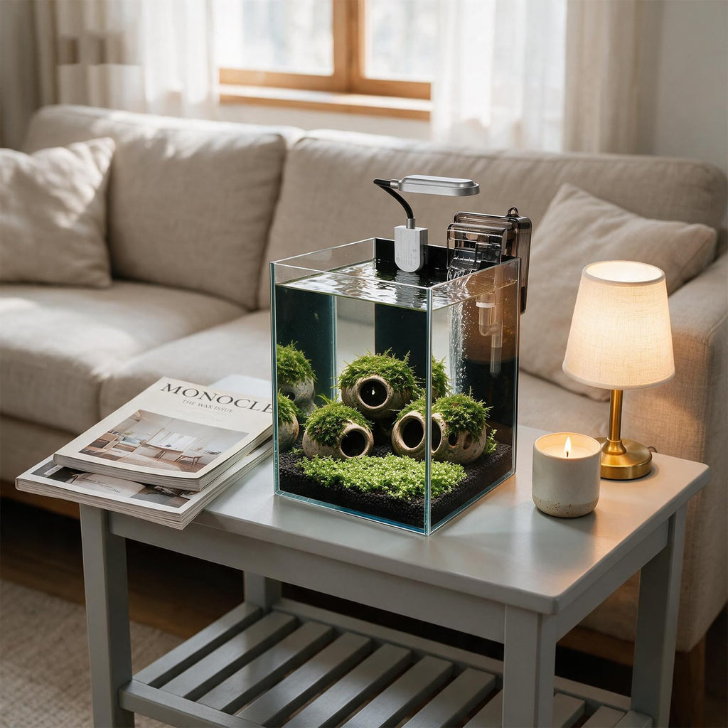 1.5 Gallon Glass Aquarium Starter Kit with Filter and LED Light O825381