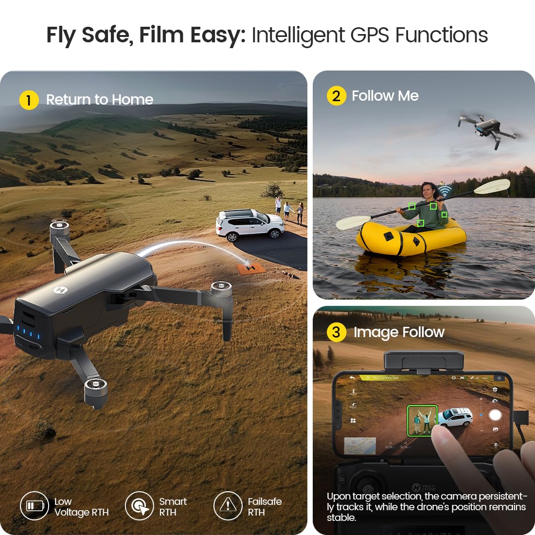 GPS 4K UHD Camera Foldable FPV RC Quadcopter T4799