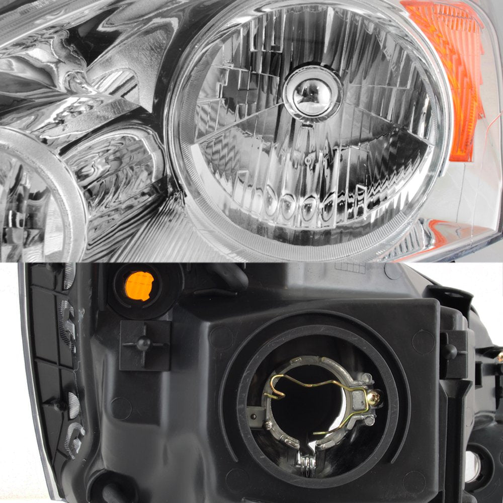 2007-11 Honda CR-V Headlight Assembly Chrome Housing Clear Lens Full Set N948090