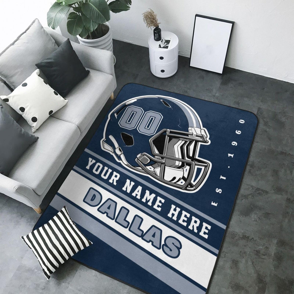 Custom Dallas Rug for Bedroom Personalized Area Rugs with Name and Number Custom Football Carpet Gifts for Fans Men Women

Custom Dallas Rug Personalized Area Rugs with Name and Number Football Carpet W9023