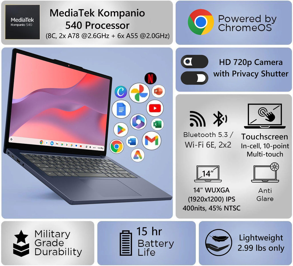 14" Touchscreen WUXGA Laptop O15400