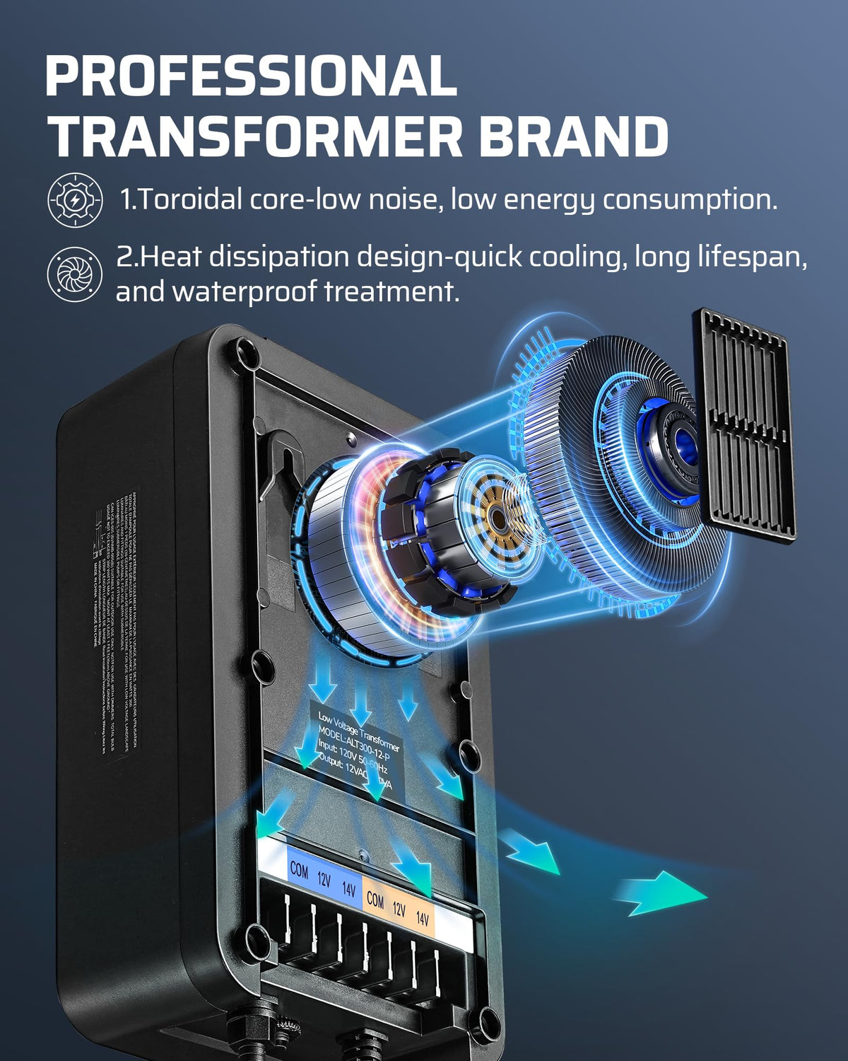 200W Low Voltage Transformer with Photocell Sensor & Timer F832050