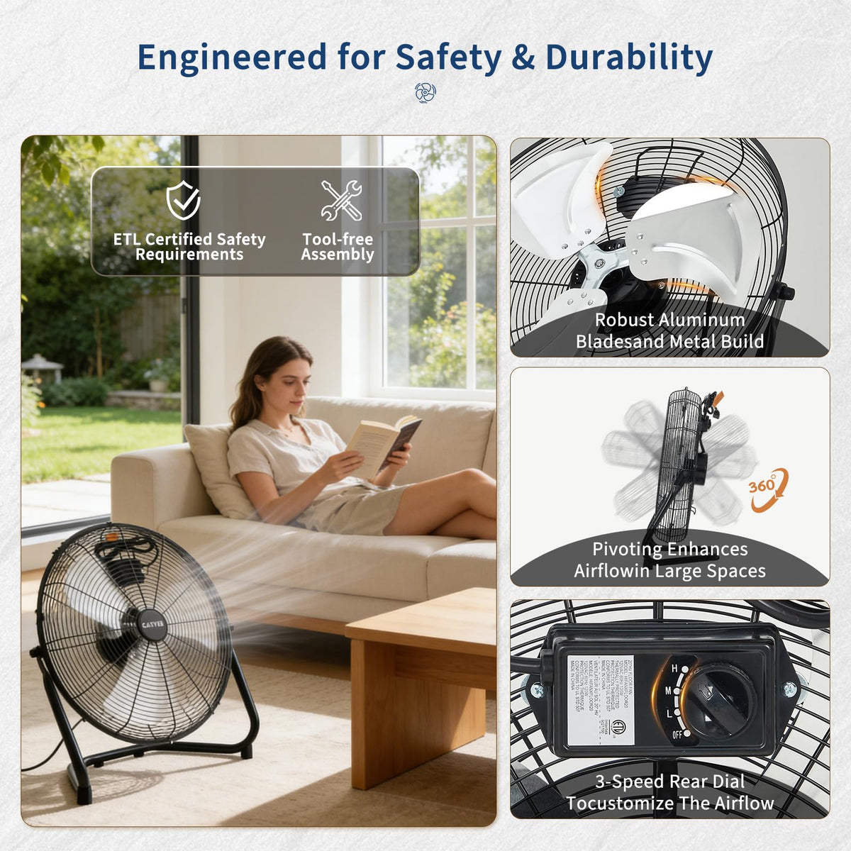 20 Inch 3 Speeds High Velocity Industrial Fan K450758