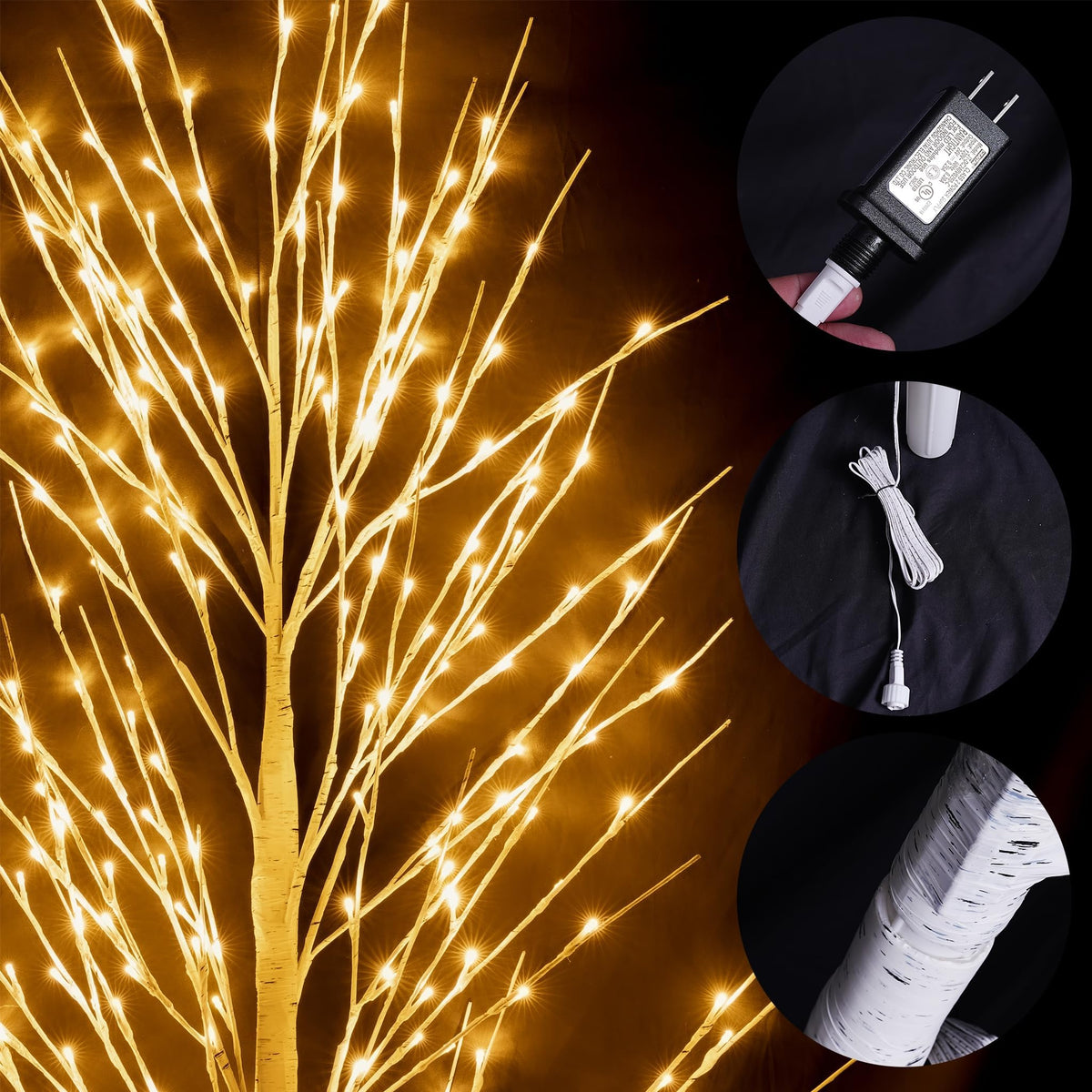 Light up Birch Tree 3 Pack Pre lit Christmas Tree F675640