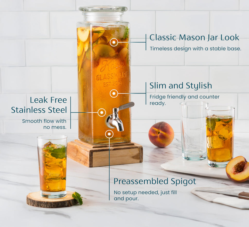 80 oz Glass Drink Dispenser with Spigot O5068