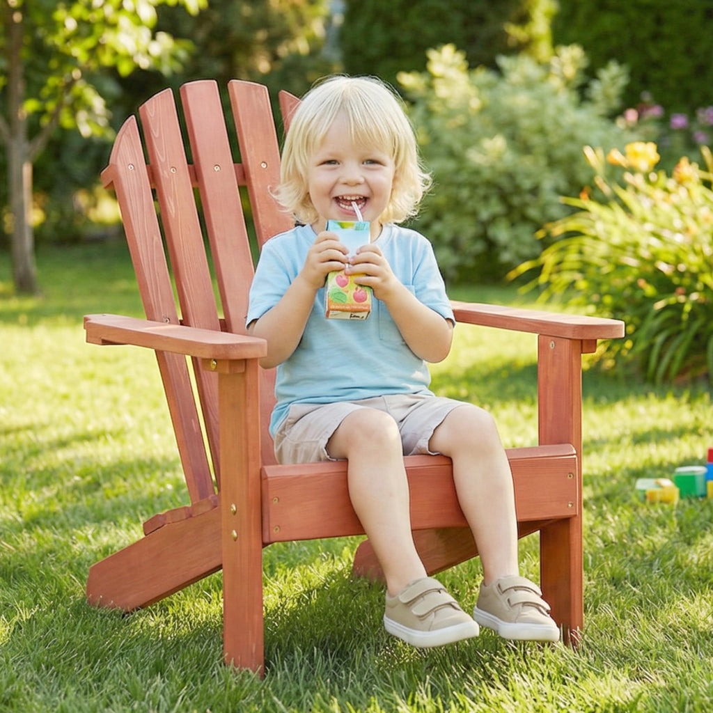 Kids Outdoor Wooden Adirondack Chair E73569