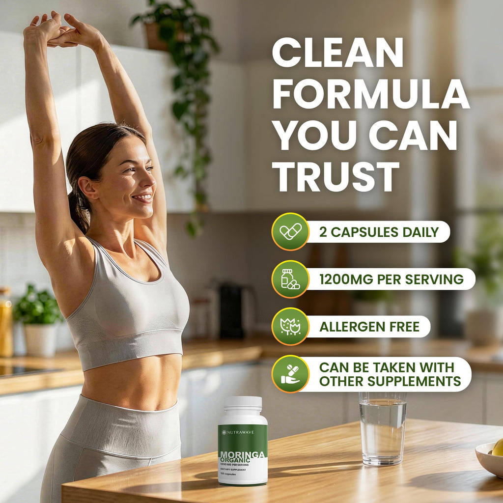 Organic Moringa Capsules 1200mg 120 Capsules Q1028
