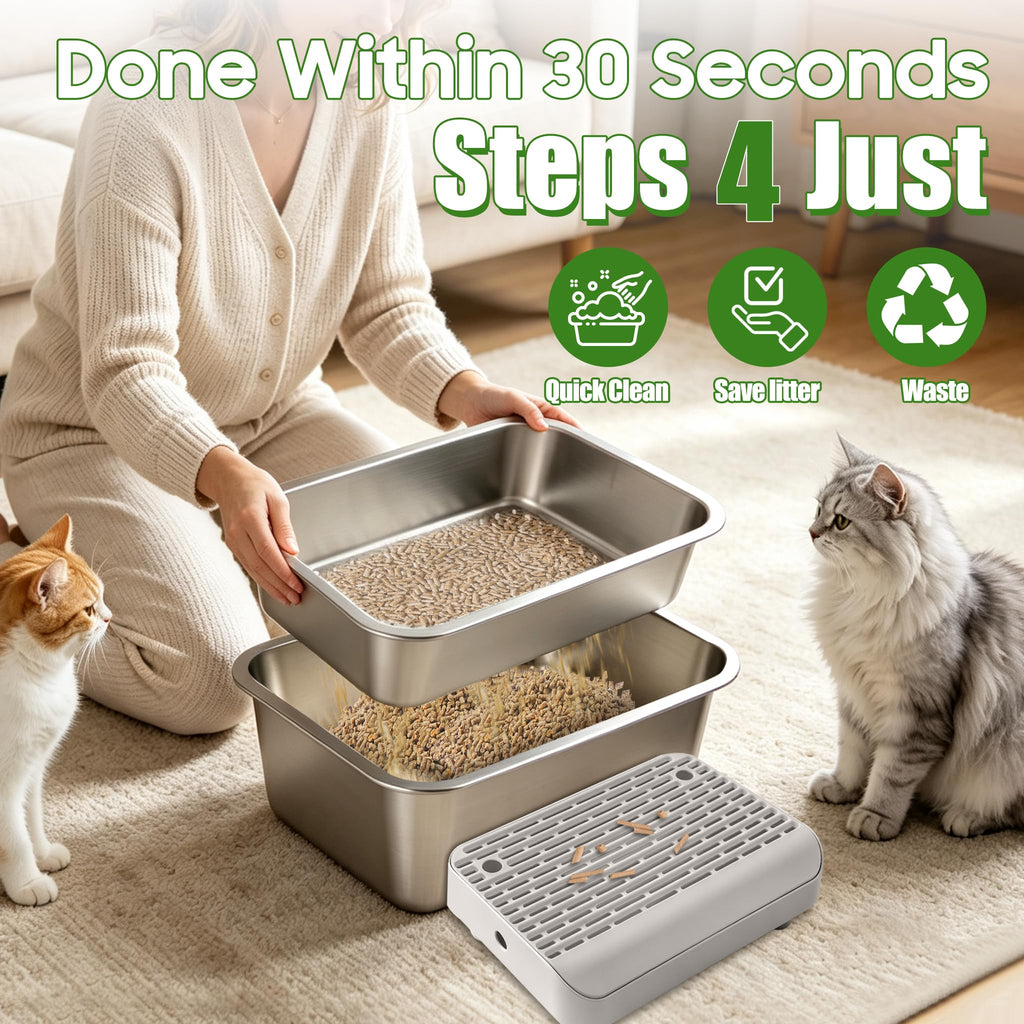 Stainless Steel Sifting Cat Litter Box P466894