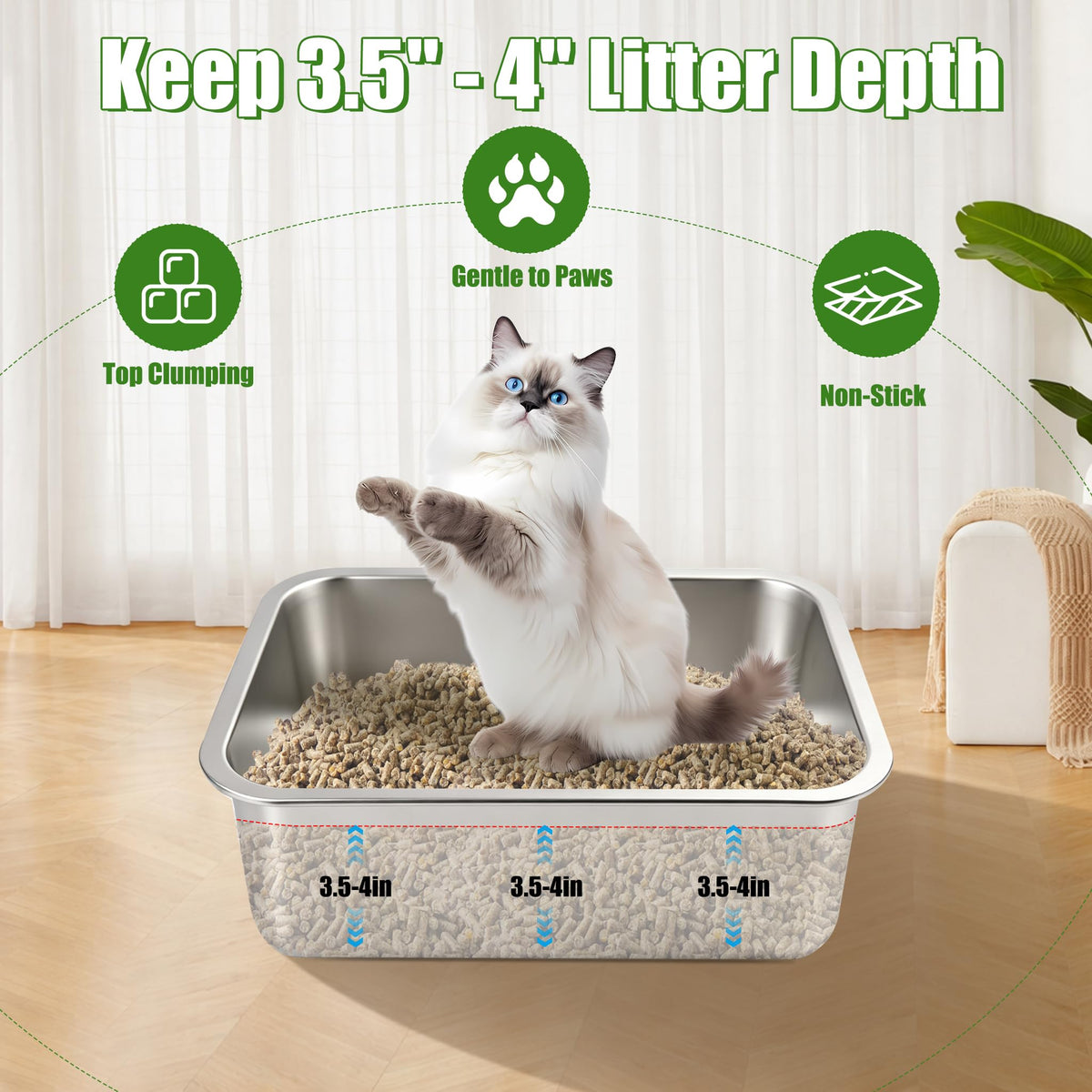 Stainless Steel Sifting Cat Litter Box P466894