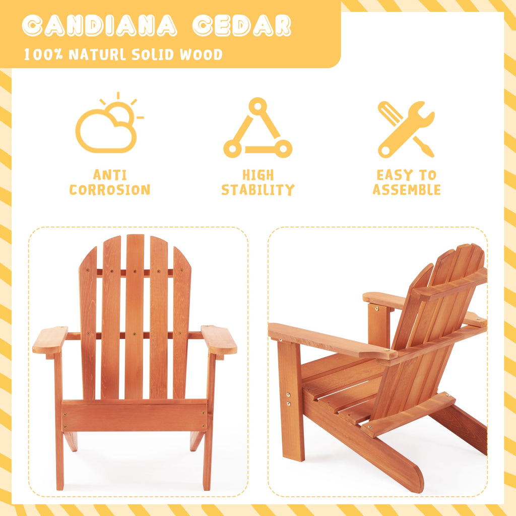 Kids Outdoor Wooden Adirondack Chair E73569