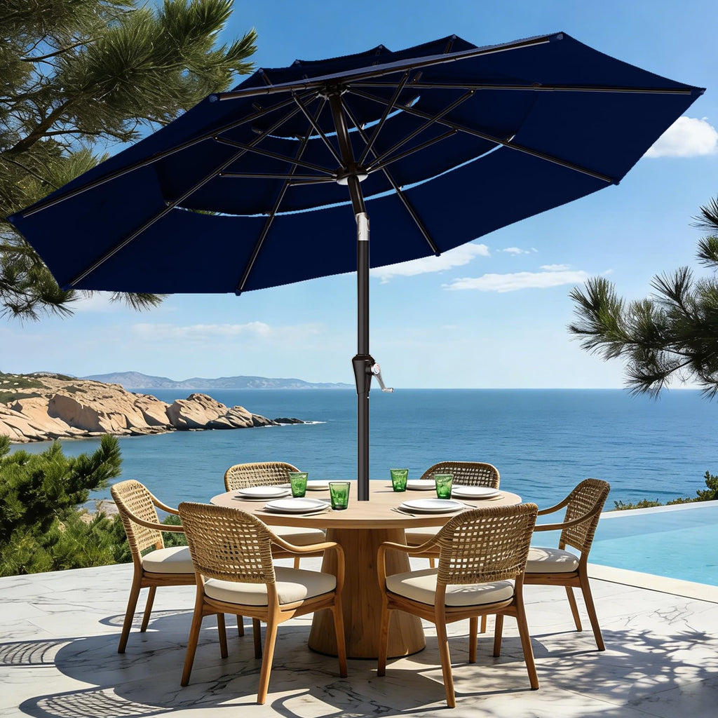 9ft 3-Tier UV Protection Windproof Patio Umbrella A766213