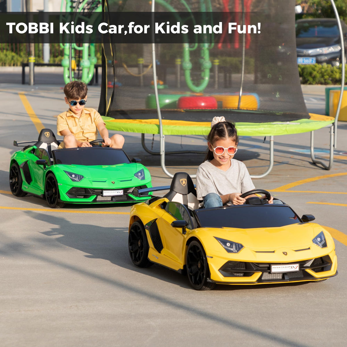 2-Seater Kids Ride on Car, 24V Electric Vehicle, Yellow D367