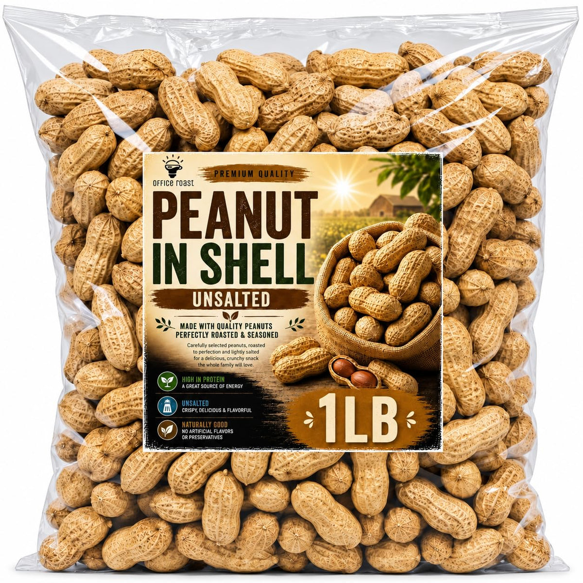 1 LB Unsalted Roasted Peanuts In Shell L193