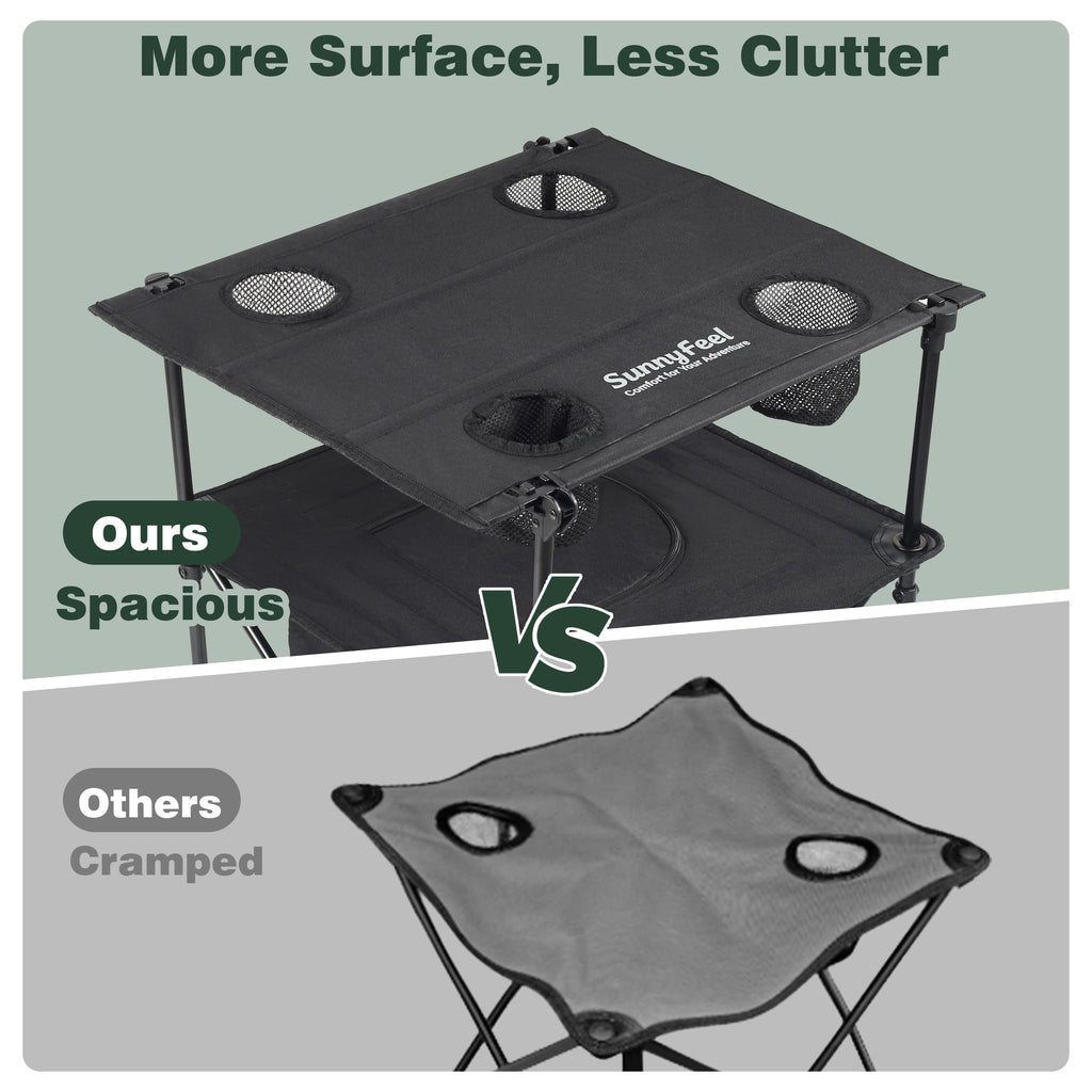 Black Folding Camping Table with Cooler Bag M164528