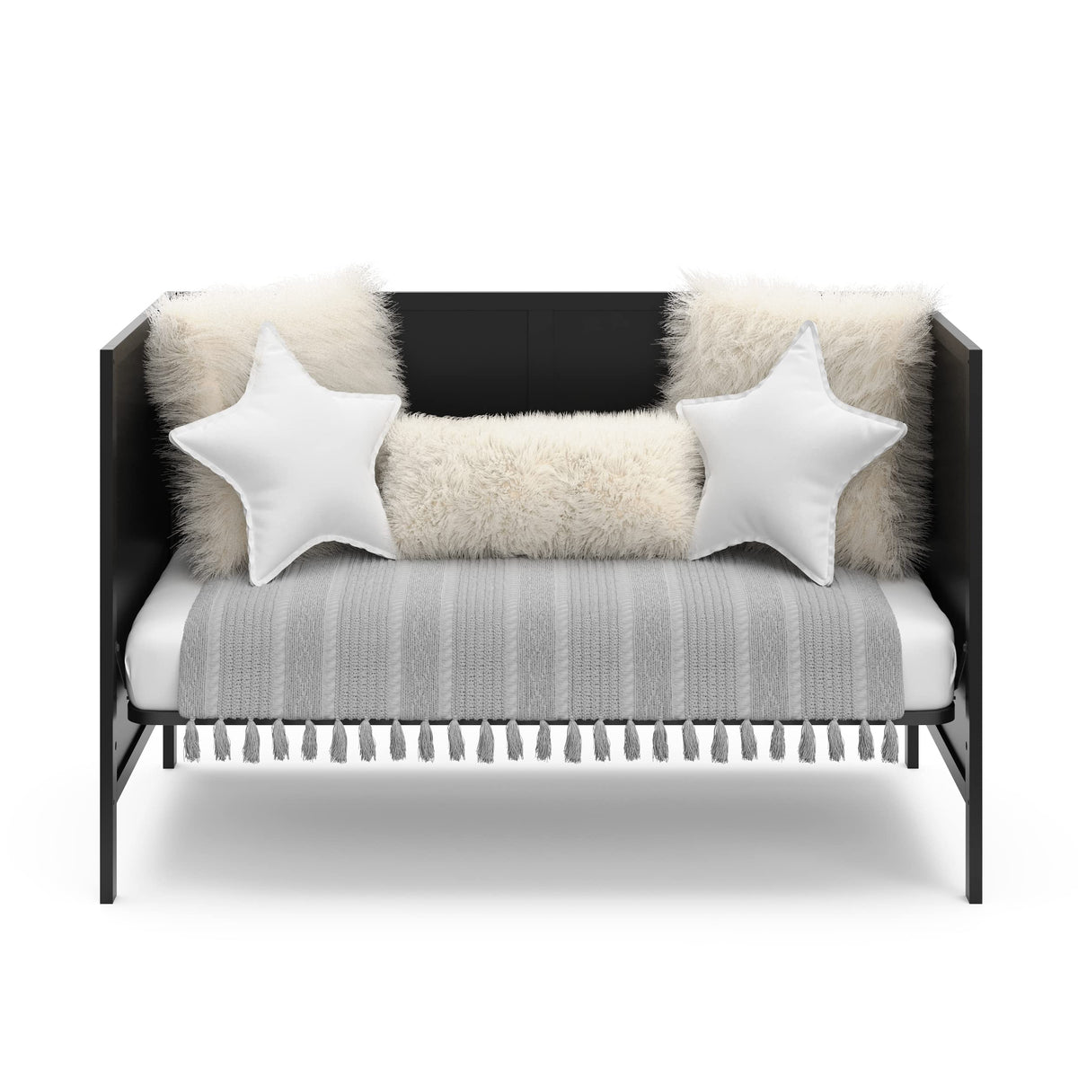 Black Crib and Mattress W117067