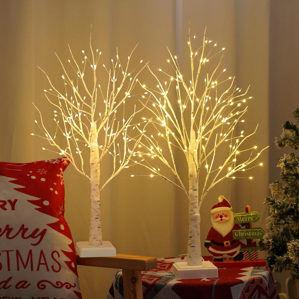 2 Pack Artificial Tree Lamp with Timer E34194