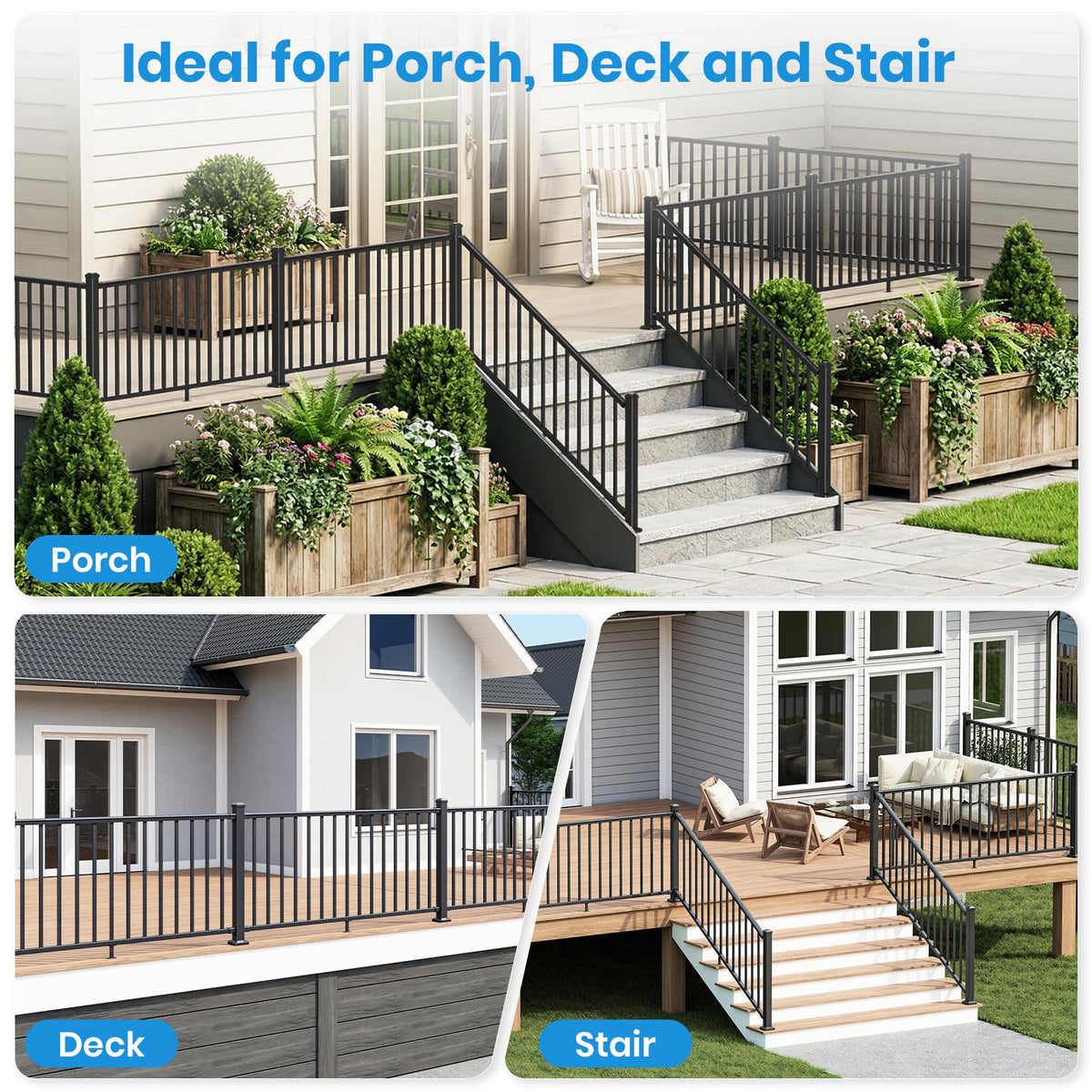 Black Aluminum Deck Railing Kit Q553863