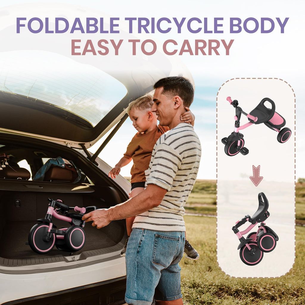 Pink Toddler Tricycle with Bell U142