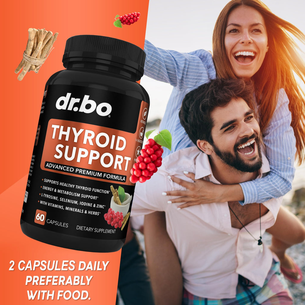Thyroid Support Supplement with L-Tyrosine Selenium Iodine Zinc Bladderwrack Kelp Ashwagandha 60 Pills J48727