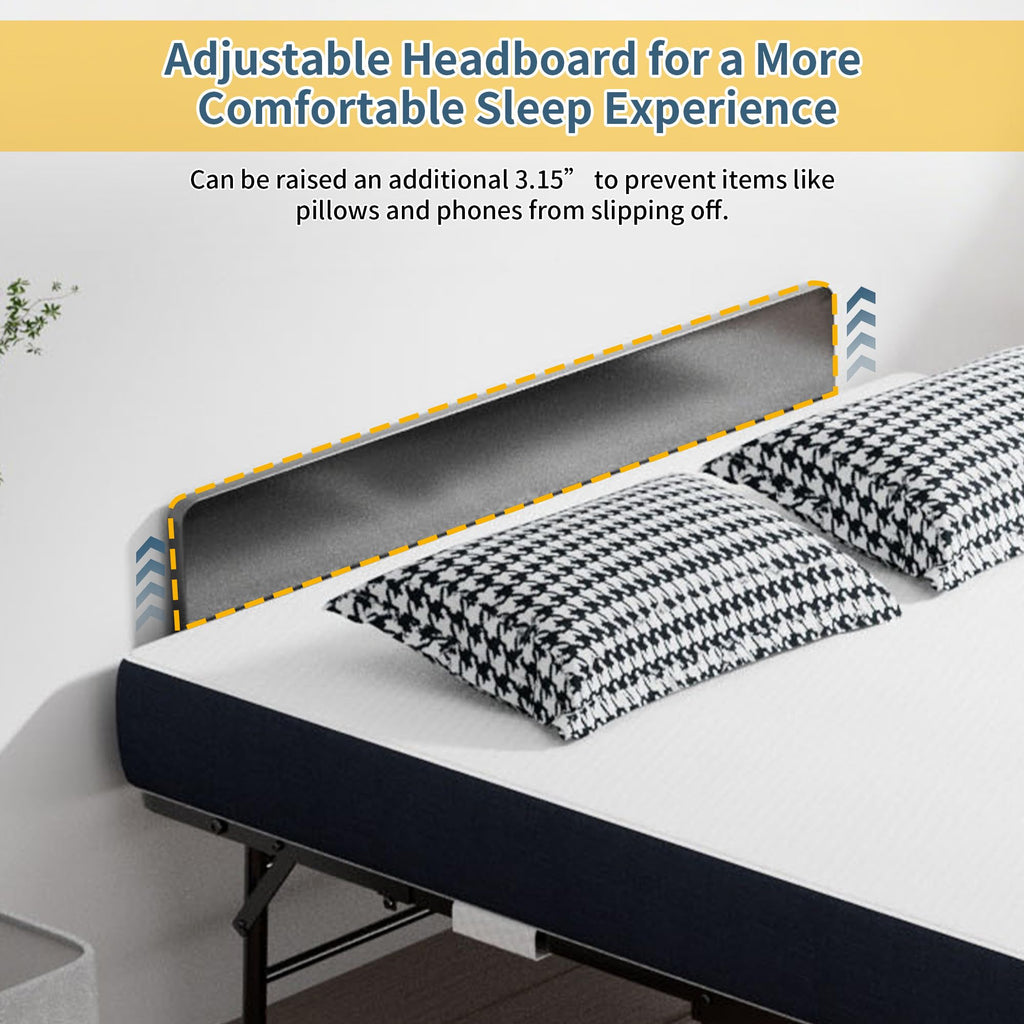Folding Bed with Mattress, 75" x 38" Twin Size Y1402