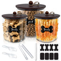 3 Pack Airtight Dog Treat Containers with Bamboo Lids P1239