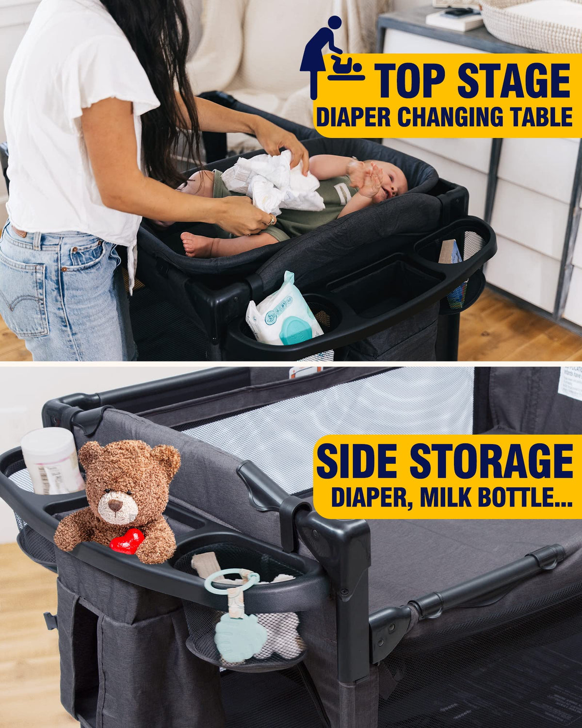 4 in 1 Baby Bassinet Bedside Sleeper S296531