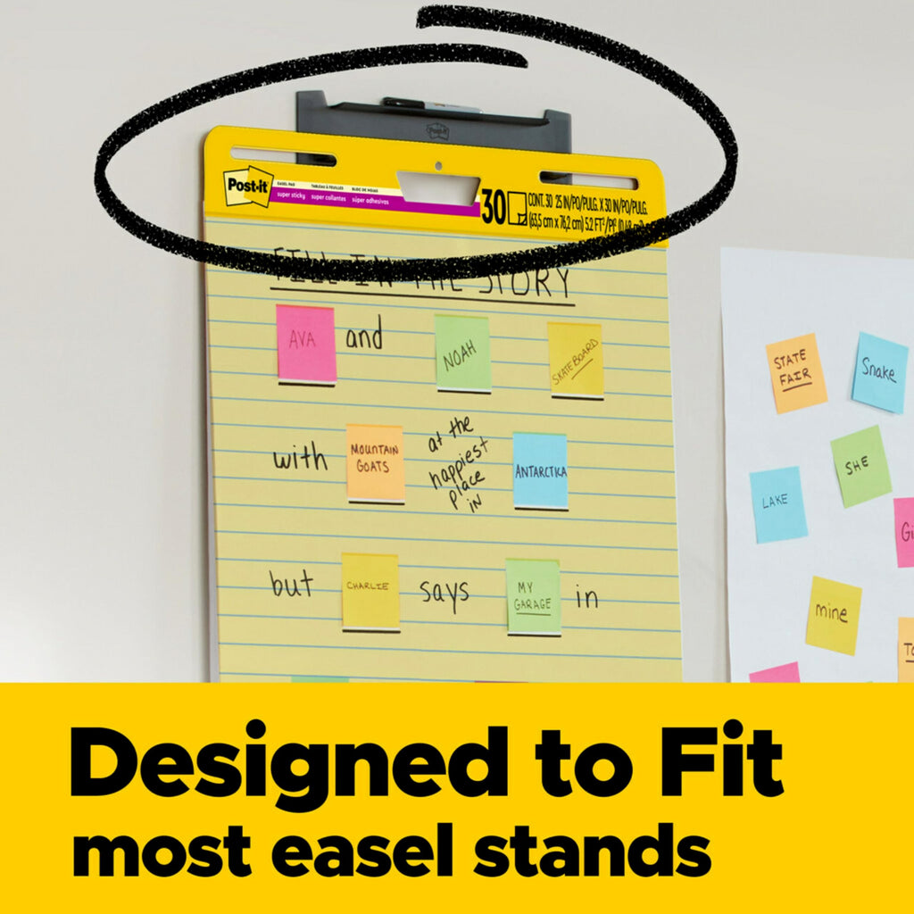Yellow Lined Self Stick Flip Chart Paper K806