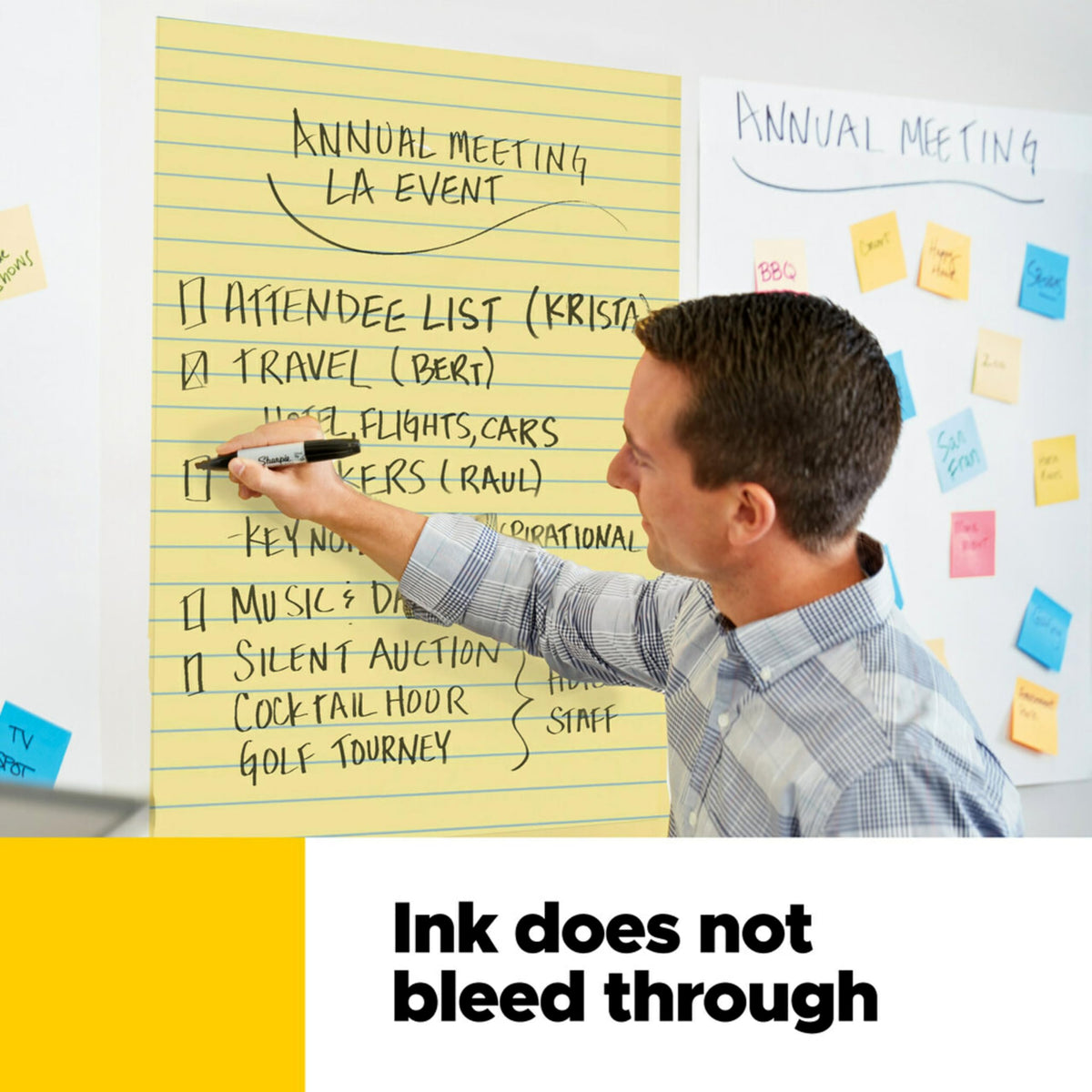 Yellow Lined Self Stick Flip Chart Paper K806
