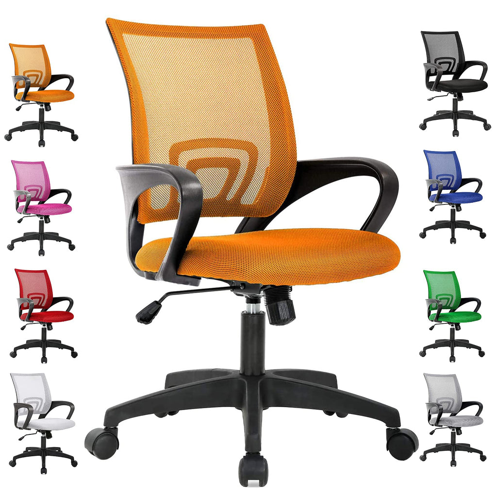 Orange Ergonomic Mid Back Mesh Office Chair P501