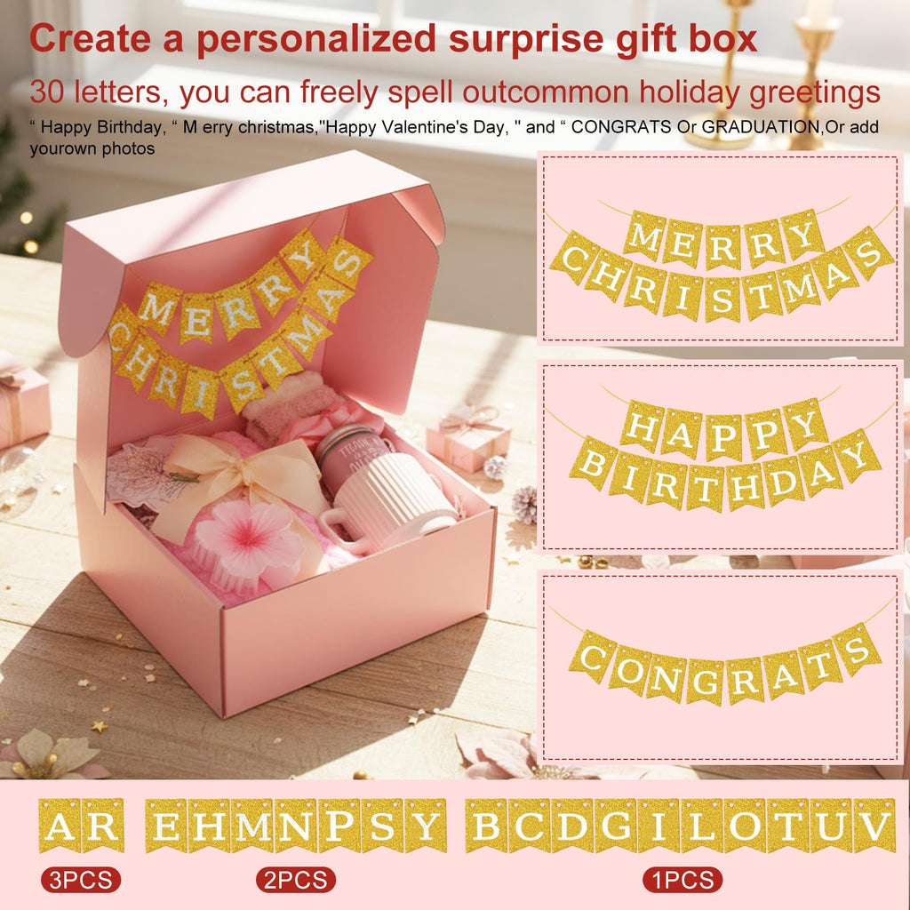 Birthday Gift Basket for Women, Spa Relaxation Set, Pink E635
