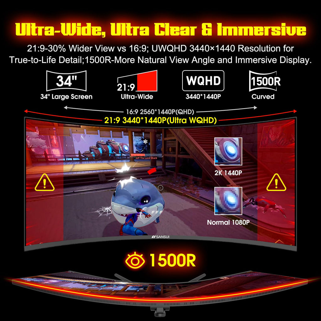 34 Inch Curved 240Hz UWQHD Gaming Monitor M42620
