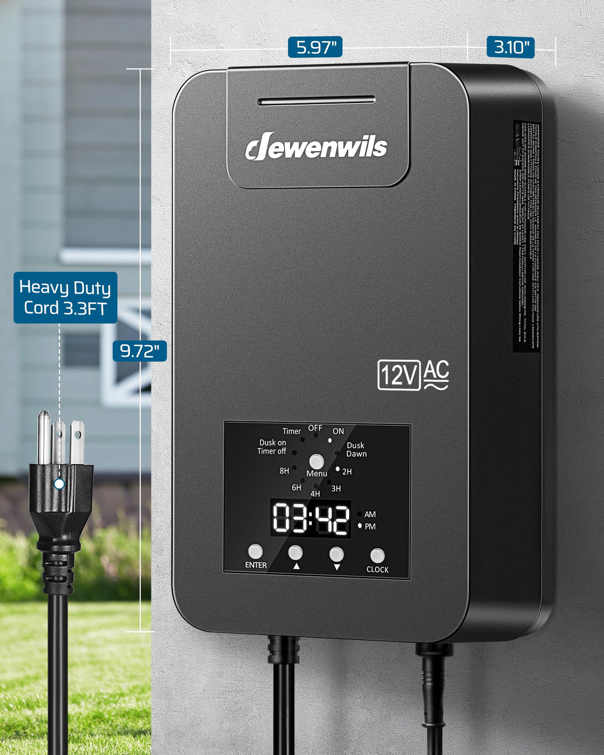 200W Low Voltage Transformer with Photocell Sensor & Timer F832050