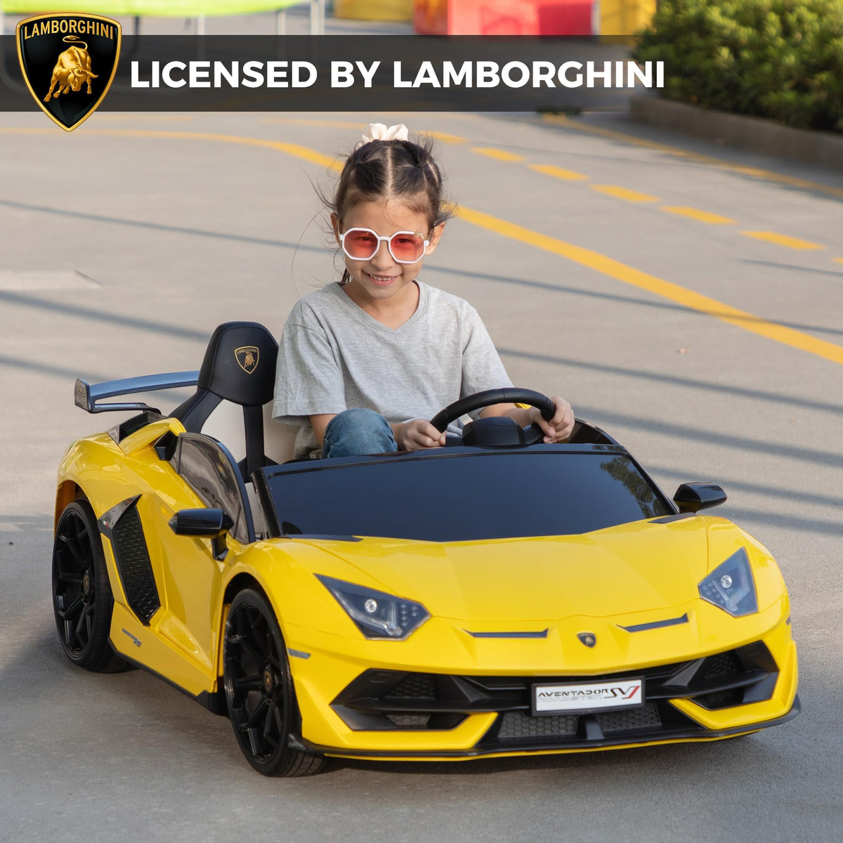 2-Seater Kids Ride on Car, 24V Electric Vehicle, Yellow D367