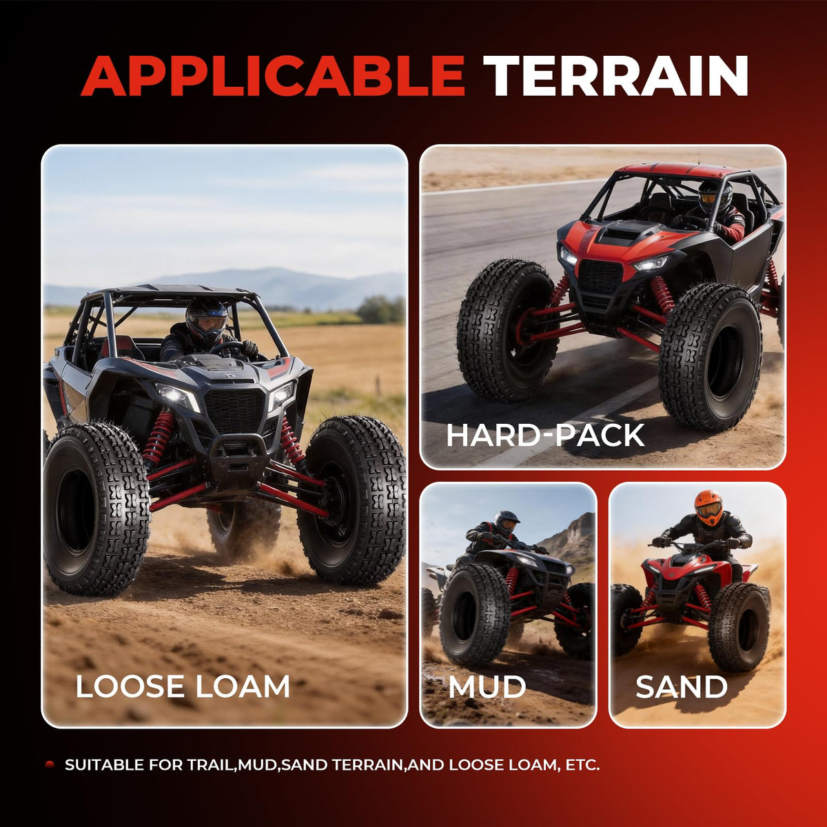 Set of 2 19x7-8 ATV UTV Tires T345160
