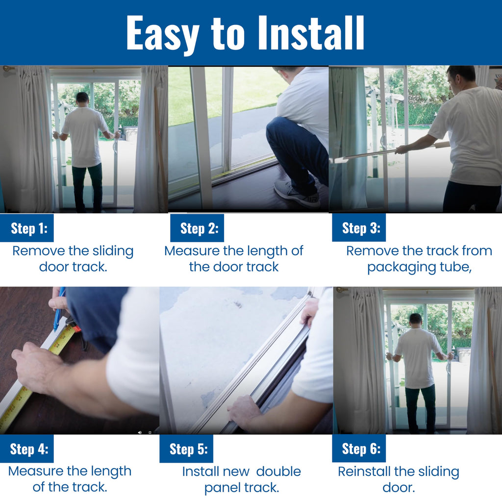 Sliding Door Double Track 60 Inch White Vinyl Patio Door Track Z98326