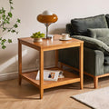Solid Wood Square Side Table with Storage Shelf I6133