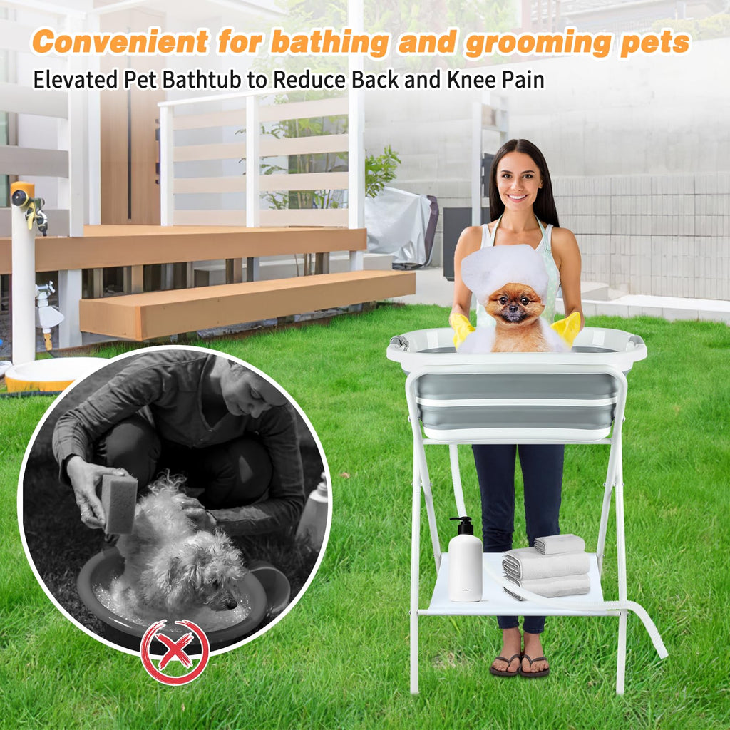 Portable Collapsible Dog Bathtub Y468671