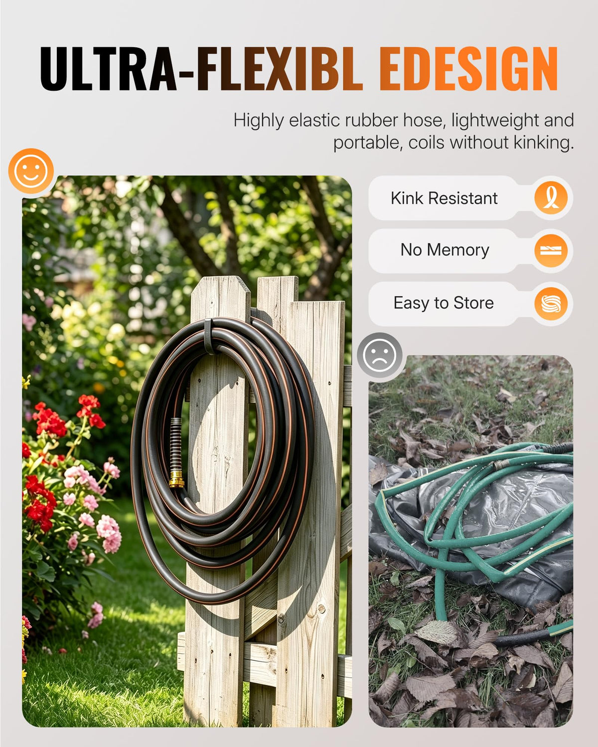 Heavy Duty Rubber Garden Hose 50FT x 3/4" E23836